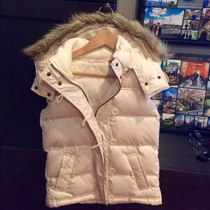 Cream puffy vest